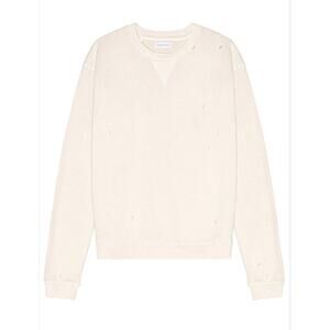 John Elliott NWT Folsom Crew Vintage White Distressed Sweatshirt Small FW20
